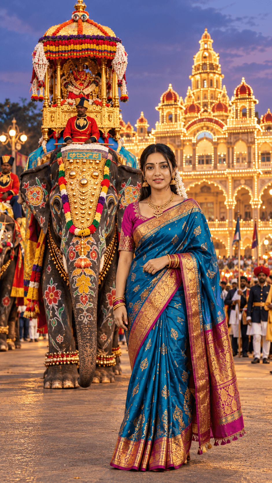Mysore Dasara 8K AI Girl Photo visual reference
