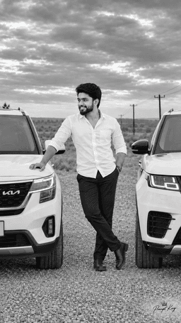 Luxury SUV Black & White Portrait visual reference