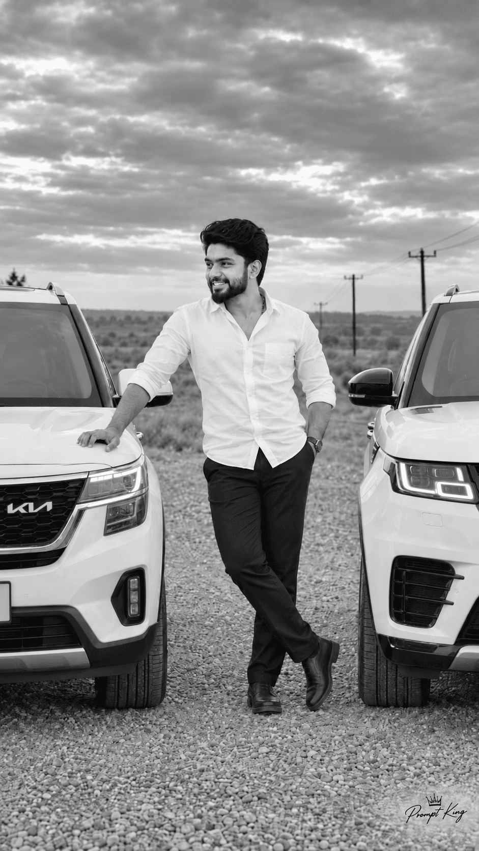 Luxury SUV Black & White Portrait visual reference