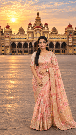 Mysore Palace Sunrise 8K AI Girl Photo visual reference